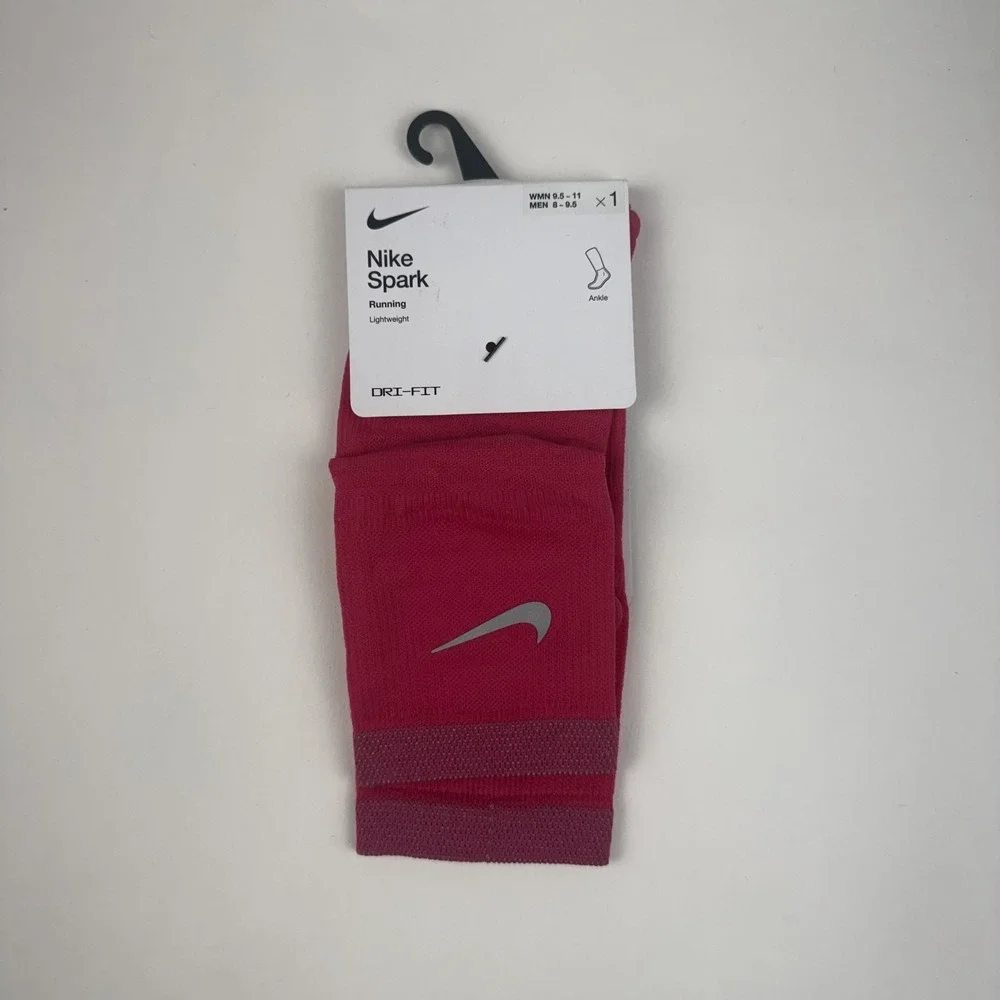 New Womens Nike Spark Lightweight Pink Running Ankle Socks Size 9.5-11